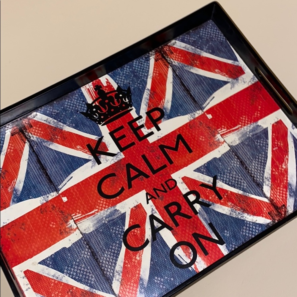 keep calm and carry on Union Jack tray
